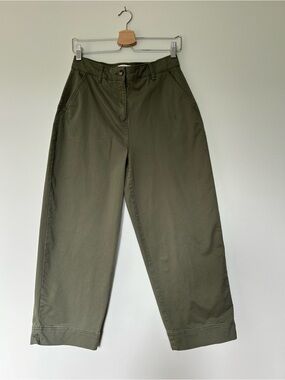 RW&CO. Olive Green Cropped Wide-Leg Pants
